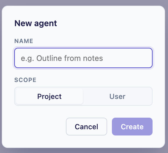 Creating a new agent from the library
