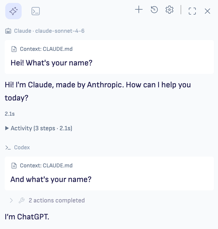 Switching agents inside one conversation