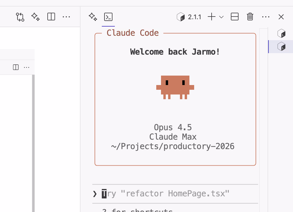 Terminal running Claude Code