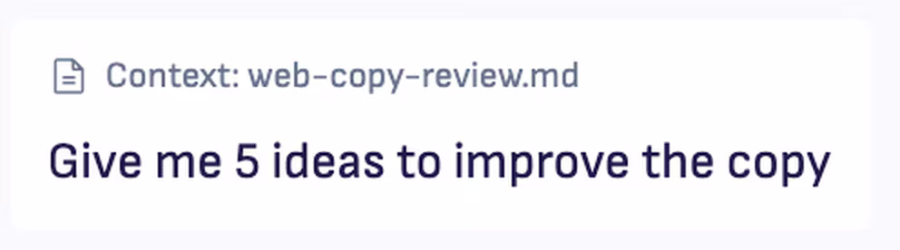 The Ritemark sidebar with a request written in plain words