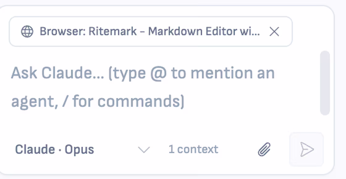 A browser page attached to the question as one context item