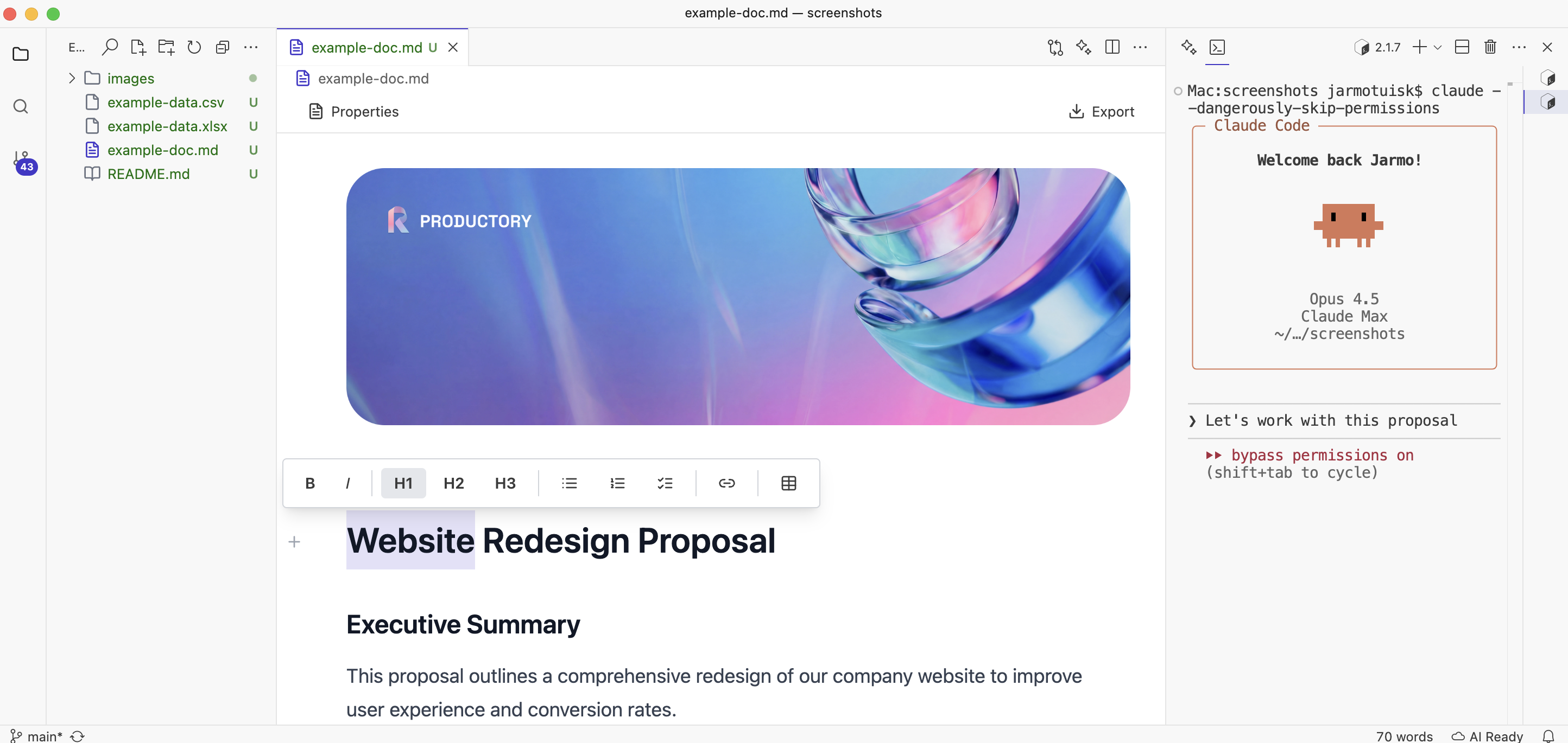 Ritemarki redaktor koos AI abistajaga