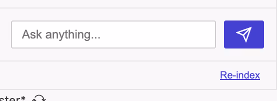 Re-index button in footer