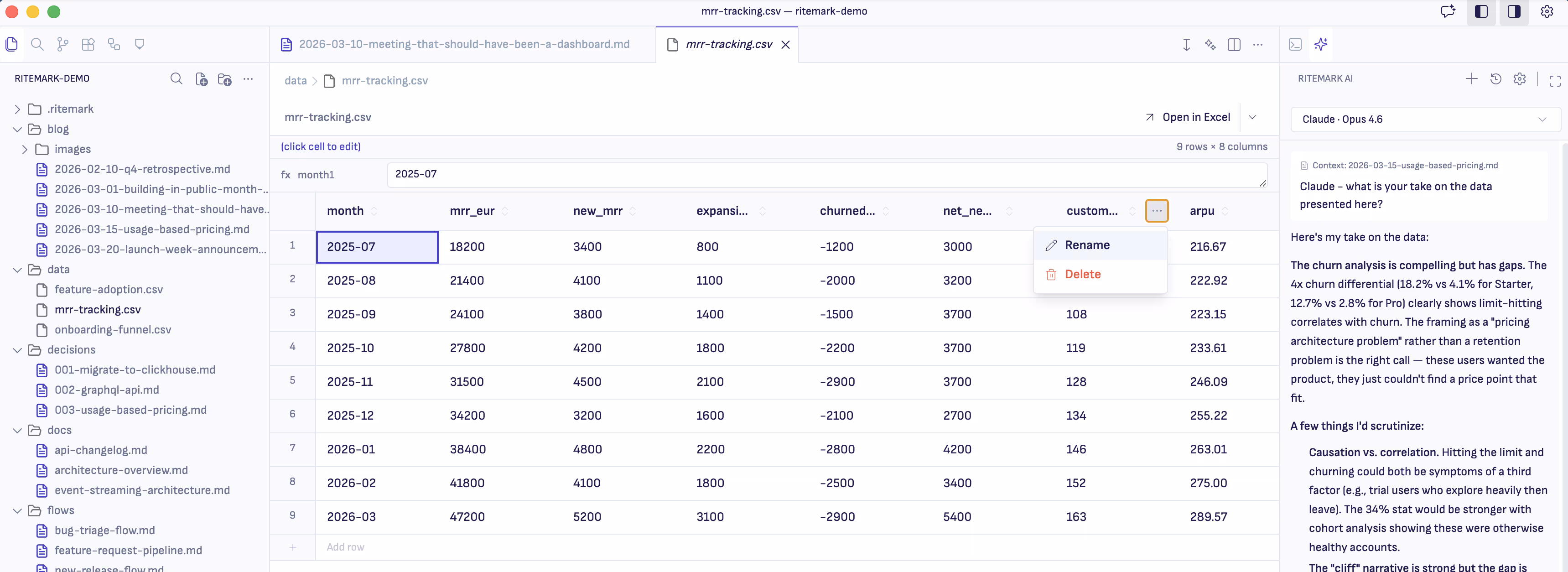 CSV and Excel Preview